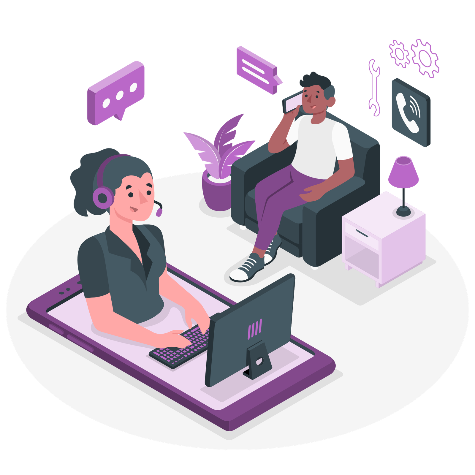 Phone Support Illustration