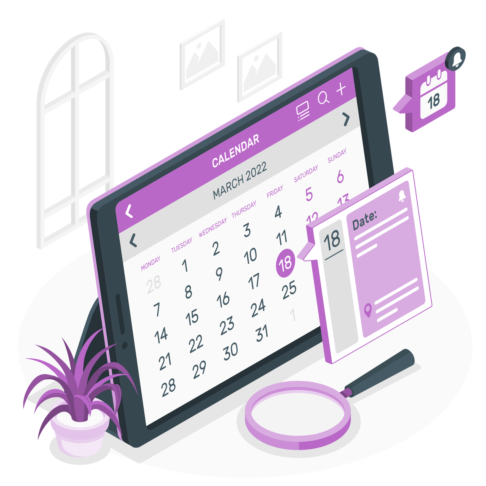 Calendar & Inbox Management Illustration