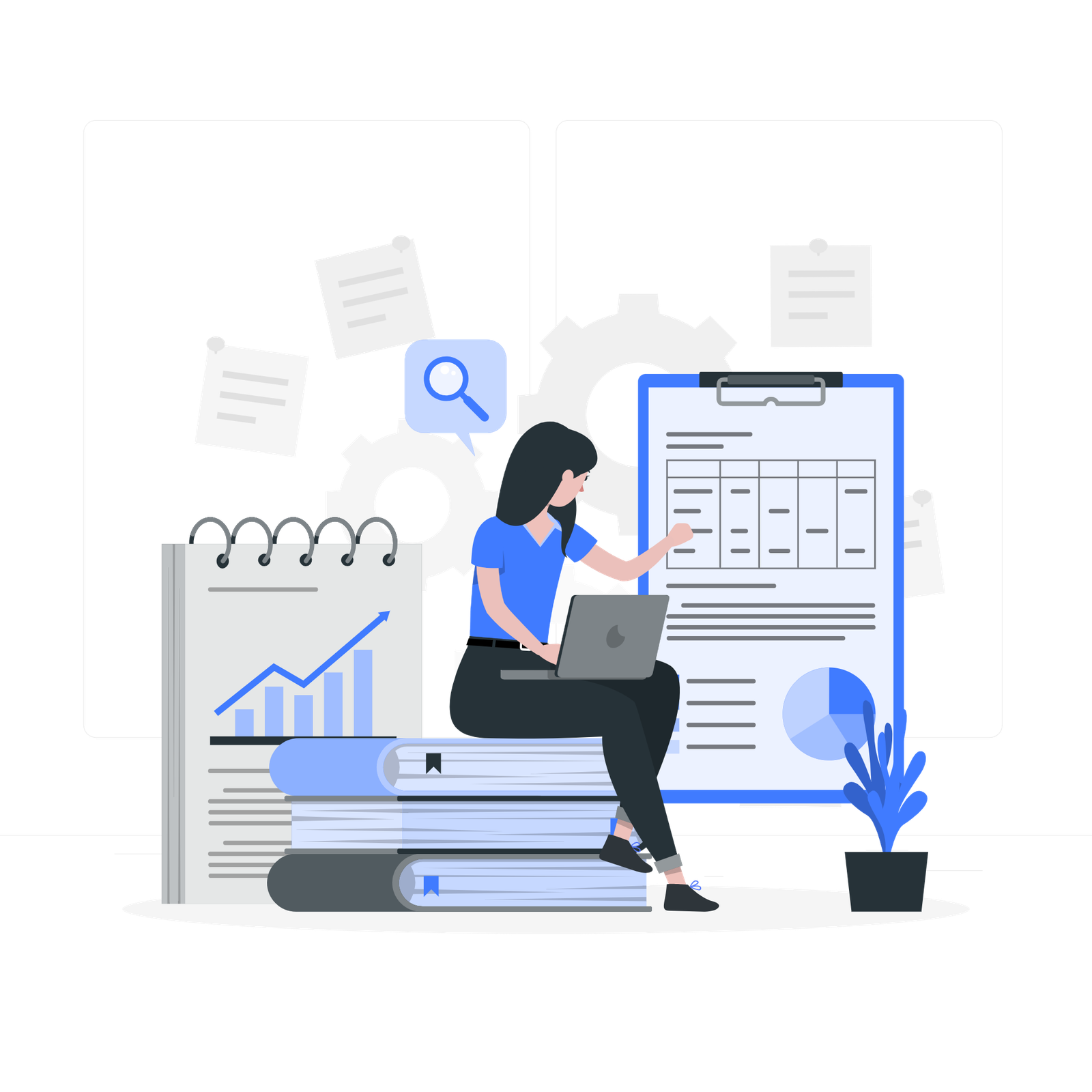 Market and Competitor Research Illustration