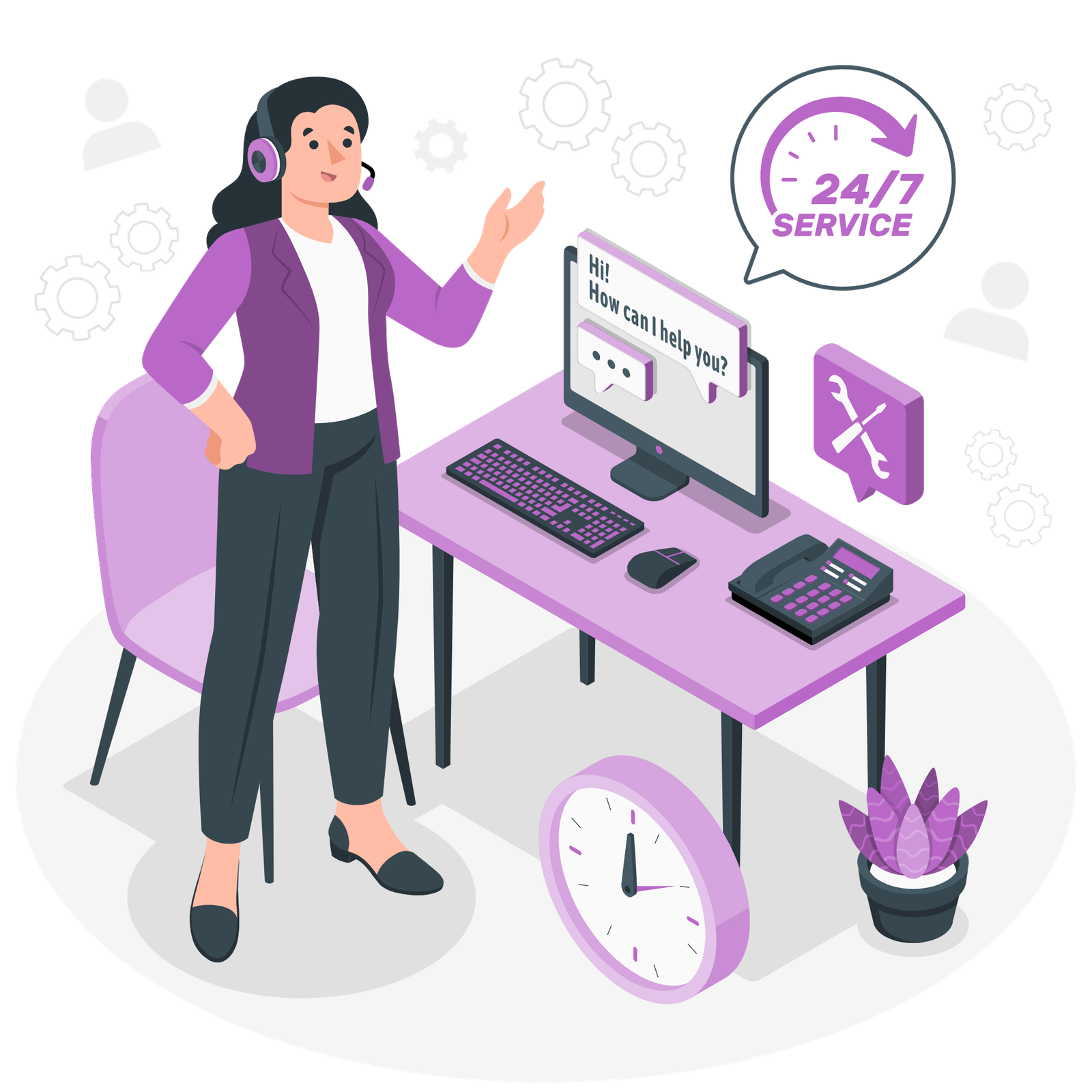 Live Chat Support Illustration