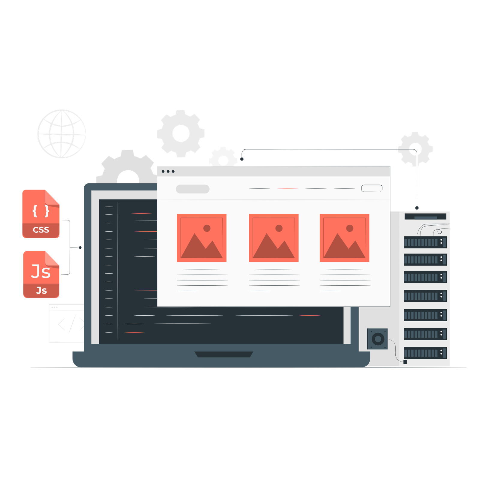 WordPress / Shopify Development Storyset PNG